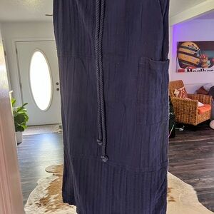Free People Navy Blue Drawstring Skirt